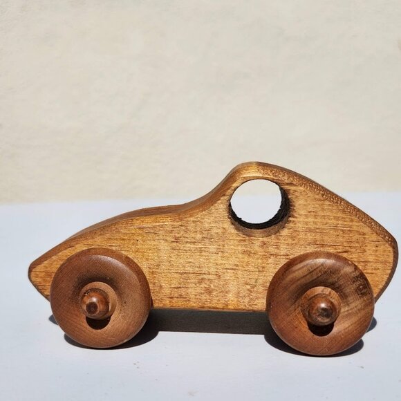 Handmade Toy Car Hand Crafted Race car push Decor Montessori Waldorf Minnesota S - Picture 2 of 12